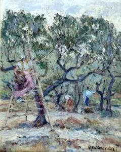 Cueillette Des Olives by Joseph Francois X. Meissonnier