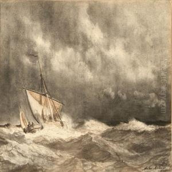 Marine With A Sailing Ship In Storm - view 1