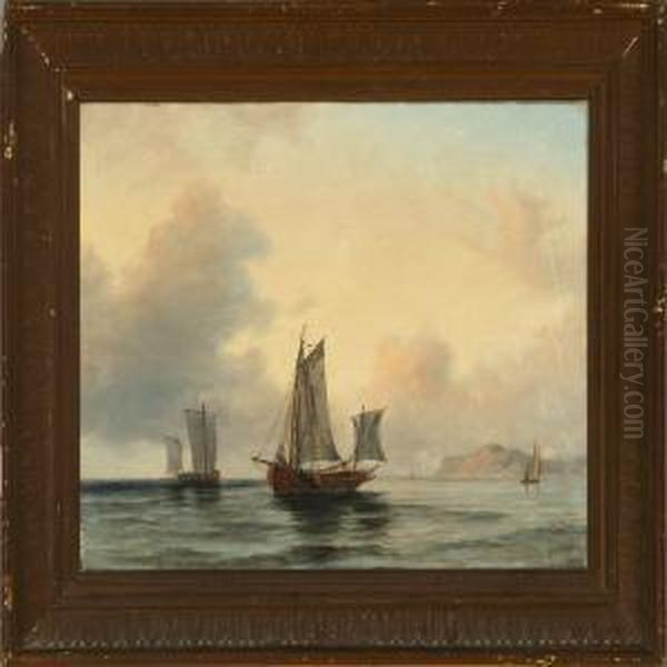 Coastal Scene Withsailing Ships In Calm Weather - view 1