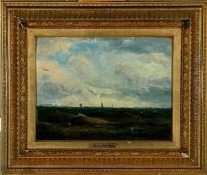 Marine With A Pilot Boat And Other Ships In Heavy Sea by Anton Melbye