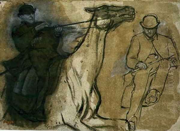 Two studies of riders - view 1