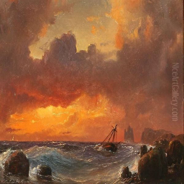 Coastal Scene At Sunset - view 1
