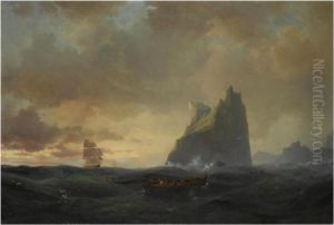 A Lifeboat Off A Rocky Coastline