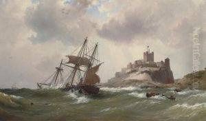 In Dangerous Waters Off Bamburgh Castle, Northumberland by Vilhelm Melbye