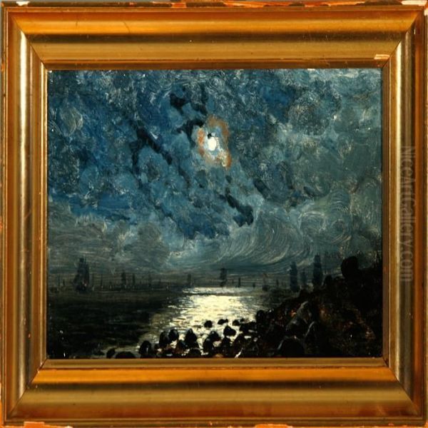 A Danish Coastal Scenery At Night - view 1