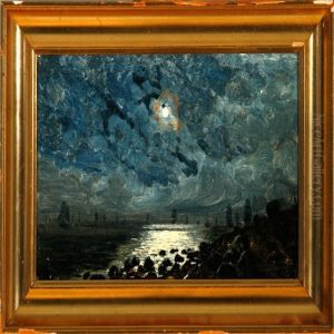 A Danish Coastal Scenery At Night