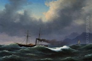 Sailing Ships Off The Coast by Vilhelm Melbye