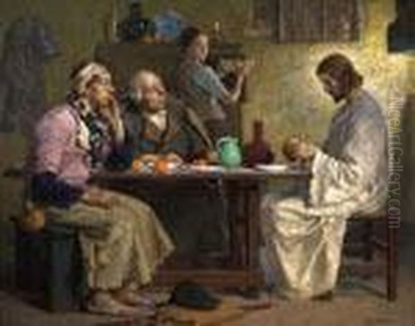 ''the Supper At Emmaus'' by Gari Julius Melchers
