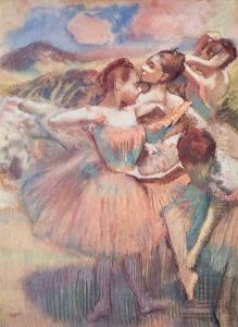 Dancers in a landscape by Edgar Degas