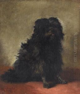 Portrait Of A Terrier by Joseph Urbain Melin
