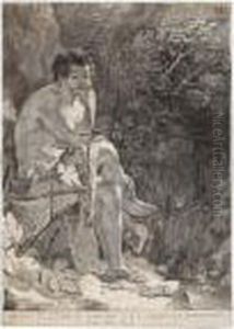 Der Heilige Johannes Meditierend by Claude Mellan