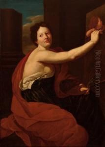 Allegoria Della Pittura (ritratto Di Virginia Vezzi) by Claude Mellan