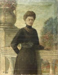 Portrait Of A Woman On A Parapet by Xavier Mellery