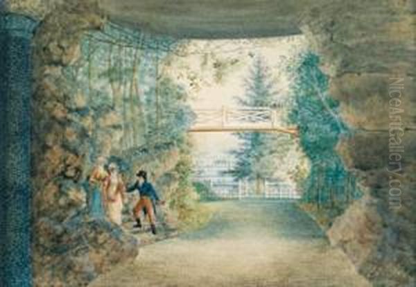 Personnages Visitant Un Jardin - view 1