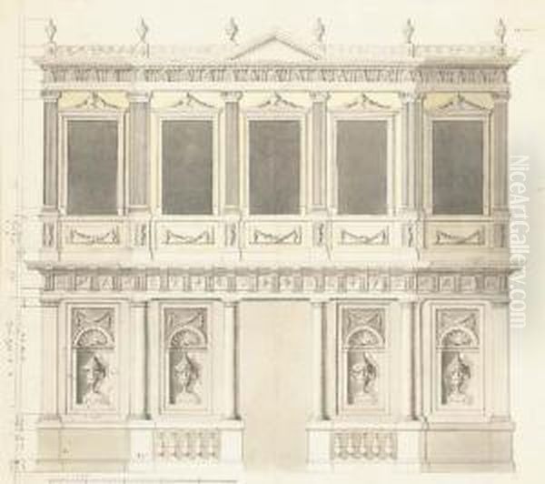 Une Elevation De Pavillon Pour Le Palais De La Sultane Hadige A Defterdar Bournou - view 1