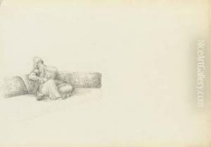 Portrait Presume De La Sultane Hadige Assise Sur Un Sofa