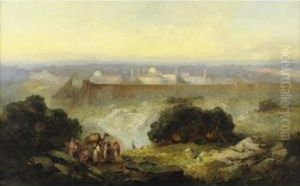 A View Of The Temple Mount, Jerusalem by Andrew Melrose