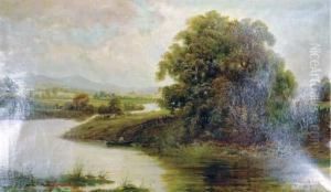 A Winding River Landscape by Andrew Melrose