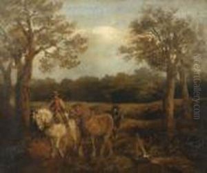 A Landscape With A Team Of Heavyhorses by Harden Sidney Melville