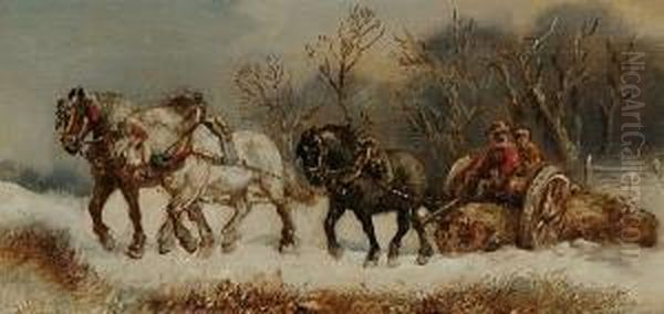 A Log Team In Winter; In Autumn - view 1