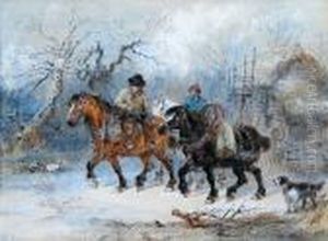 Farm Horses Leaving The Farmyard by Harden Sidney Melville