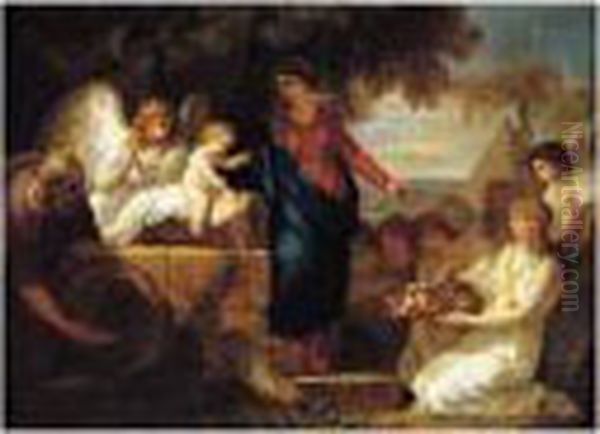 La Sainte Famille Servie Par Les Anges Pendant La Fuite En Egypte (1796) - view 1