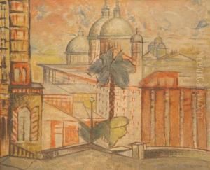 Paisaje Urbano Con Templos by Melchor Mendez Magarinos