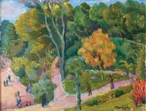 Promeneurs Dans Un Parc by Maurice Mendjisky