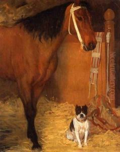 At the Stables Horse and Dog 1862 by Edgar Degas