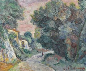 Strasse In Sudlicher Landschaft by Maurice Mendjisky