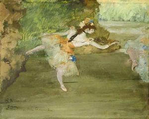 Dancer Onstage ca. 1877 by Edgar Degas