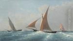 Segler Auf Offener See. by Louis Mennet