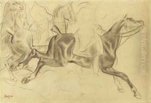 Cavaliers en habit by Edgar Degas