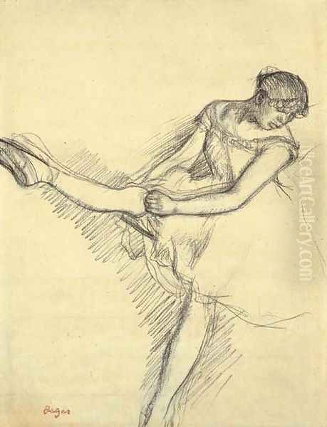 Danseuse assise, reajustant son bas - view 1
