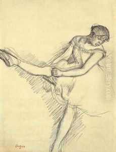Danseuse assise, reajustant son bas by Edgar Degas