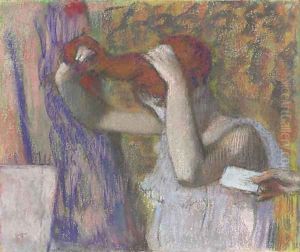 Femme se coiffant, la lettre by Edgar Degas