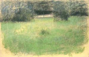 Pelouse et route sous-bois by Edgar Degas
