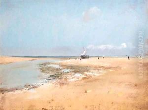 Plage mare basse (Embouchure de rivire) by Edgar Degas