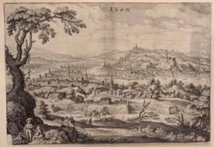 Ansicht Von "lyon" Kupferstich Mit Radierung
