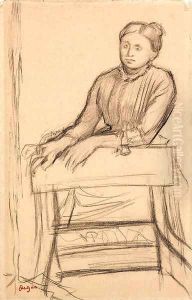 Femme s'appuyant un fauteuil by Edgar Degas