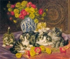 Katzenmutter Mit Ihren Jungen. by Daniel Merlin