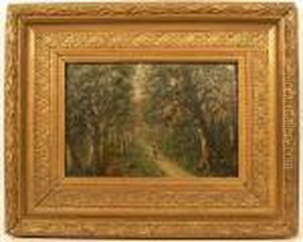 Strada Nel Bosco Con Figure - view 1