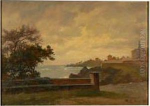 Veduta Di Genova Quinto Al Mare by Camillo Merlo