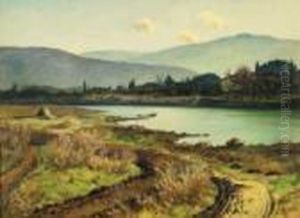 Autunno Lungo Il Fiume Po by Camillo Merlo