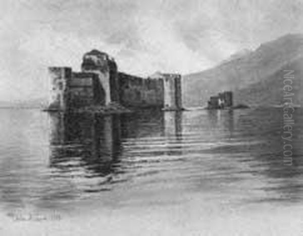 "isola Con Castello Nel Lago" 1919 - view 1