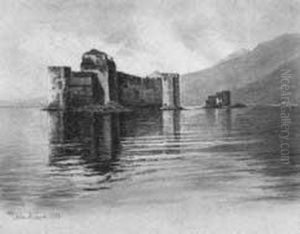 "isola Con Castello Nel Lago" 1919 by Camillo Merlo