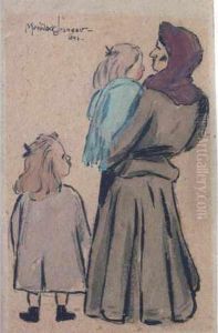 Femme Et Enfants De Dos by Alexis Merodack-Jeanneau