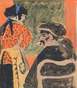 Alexis, - - Couple Devant Une Fenetre by Alexis Merodack-Jeanneau
