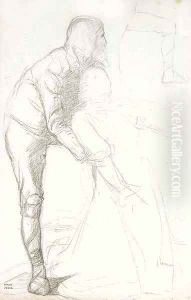 Un homme legerement penche soutenant une femme by Edgar Degas