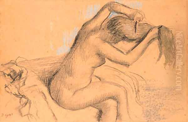 Femme nue se coiffant - view 1